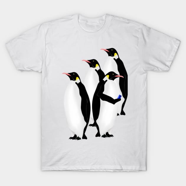 Penguin Using A Cell Phone T-Shirt by mailboxdisco